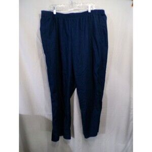 Alfred Dunner Women's Pants 22W Plus Navy Wide Leg Pull On Knit